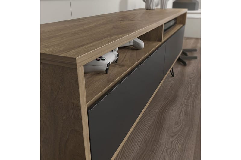 Anvor TV-taso 140 cm - Pähkinä/Musta - Huonekalut - TV- & Mediakalusteet - Tv taso & Mediataso