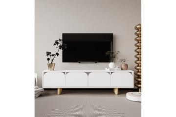 Arvo tv-taso 180 cm säilytyksellä maalattua puuta - Valkoinen - Huonekalut - TV- & Mediakalusteet - Tv taso & Mediataso
