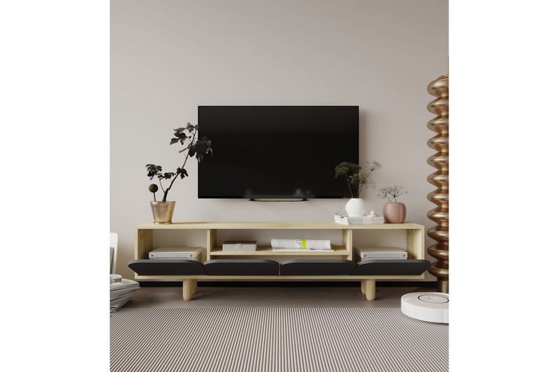 Arvo TV-taso 180x30 cm - Ruskea/Antrasiitti - Huonekalut - TV- & Mediakalusteet - Mediajalusta & seinäteline