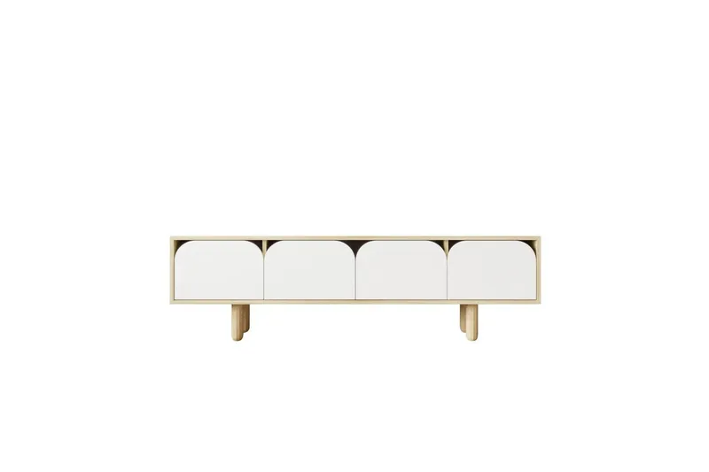 Arvo TV-taso 180x30 cm, Ruskea/Valkoinen