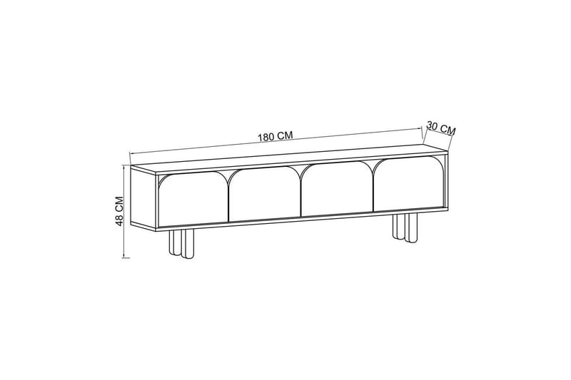 Arvo TV-taso 180x30 cm - Ruskea/Valkoinen - Huonekalut - TV- & Mediakalusteet - Mediajalusta & seinäteline