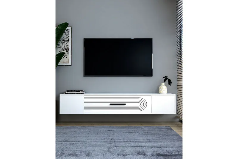 Avryn TV-taso 150 cm - Valkoinen - Huonekalut - TV- & Mediakalusteet - Tv taso & Mediataso