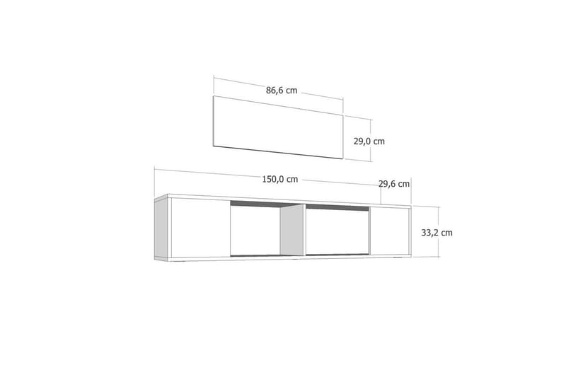 Avryn TV-taso 150 cm - Valkoinen/Tammi - Huonekalut - TV- & Mediakalusteet - Tv taso & Mediataso