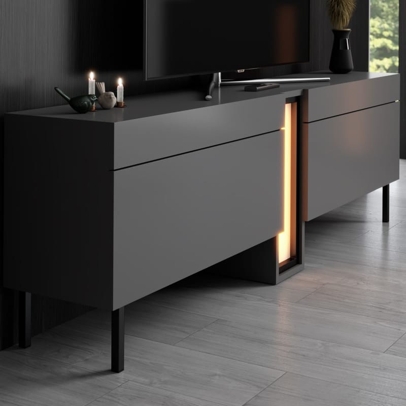 Berriaren TV-taso 180 cm - Antrasiitti - Huonekalut - TV- & Mediakalusteet - Mediajalusta & seinäteline