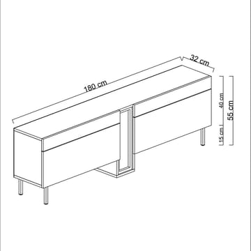 Berriaren TV-taso 180 cm - Antrasiitti - Huonekalut - TV- & Mediakalusteet - Tv taso & Mediataso