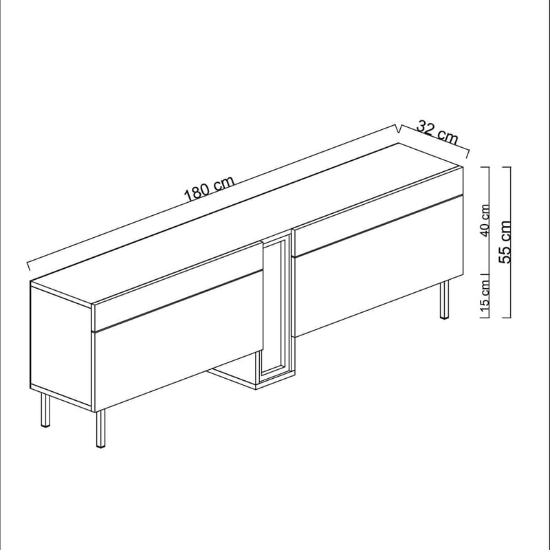 Berriaren TV-taso 180 cm - Antrasiitti - Huonekalut - TV- & Mediakalusteet - Mediajalusta & seinäteline