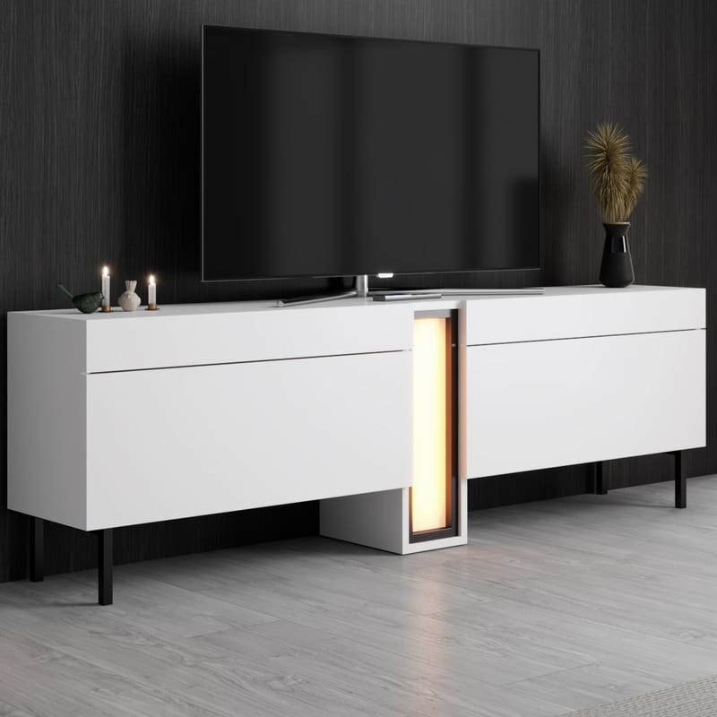 Berriaren TV-taso 180 cm - Valkoinen - Huonekalut - TV- & Mediakalusteet - Mediajalusta & seinäteline