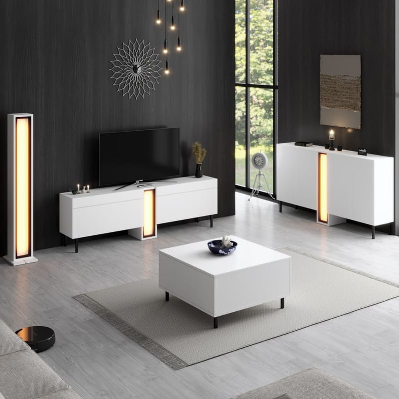 Berriaren TV-taso 180 cm - Valkoinen - Huonekalut - TV- & Mediakalusteet - Mediajalusta & seinäteline