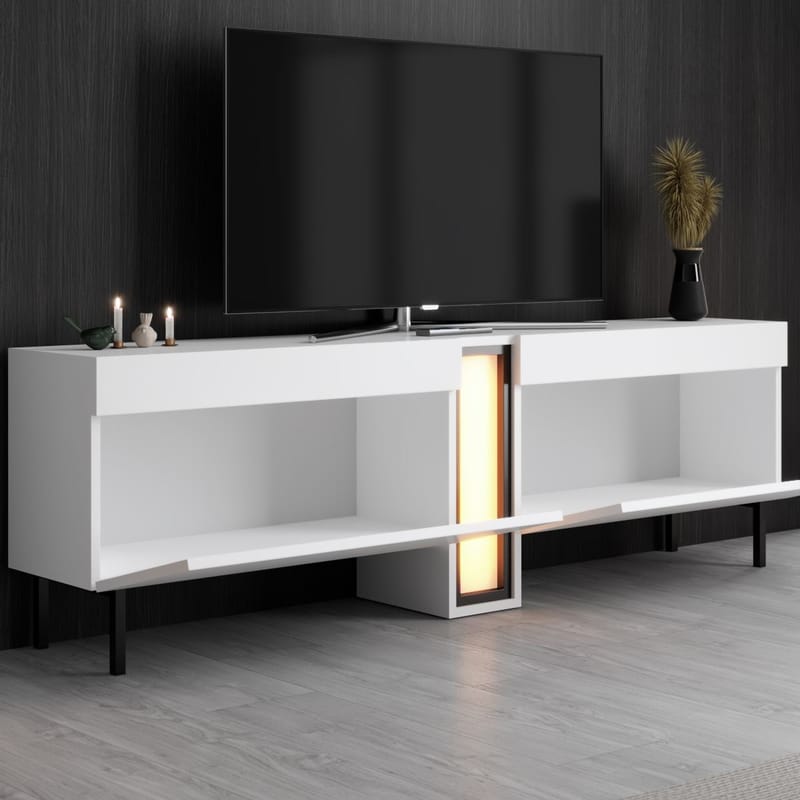 Berriaren TV-taso 180 cm - Valkoinen - Huonekalut - TV- & Mediakalusteet - Mediajalusta & seinäteline