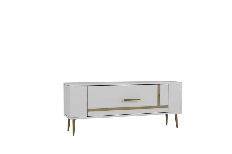 Beyra TV-taso 120 cm - Valkoinen/Keltainend - Huonekalut - TV- & Mediakalusteet - Tv taso & Mediataso