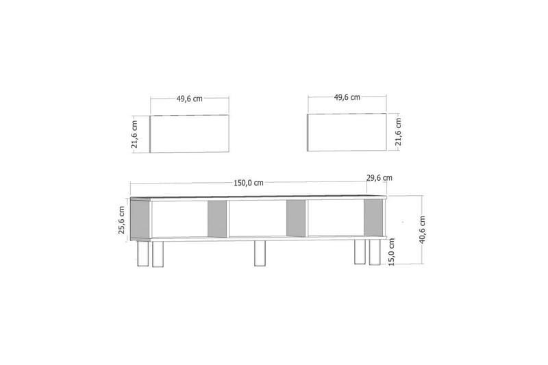 Bohem TV-taso 150x30 cm - Valkoinen - Huonekalut - TV- & Mediakalusteet - Mediajalusta & seinäteline