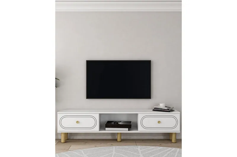 Bohem TV-taso 150x83 cm - Valkoinen - Huonekalut - TV- & Mediakalusteet - Mediajalusta & seinäteline