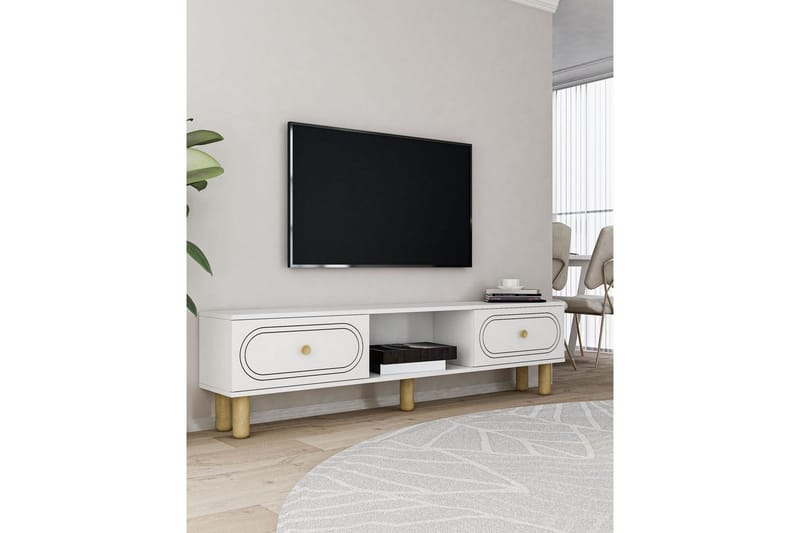 Bohem TV-taso 150x83 cm - Valkoinen - Huonekalut - TV- & Mediakalusteet - Mediajalusta & seinäteline