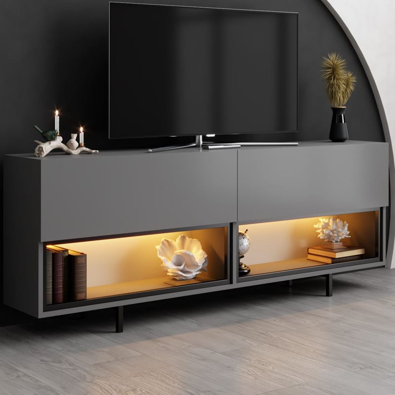 Cielieucel TV-taso 180 cm - Antrasiitti - Huonekalut - TV- & Mediakalusteet - Mediajalusta & seinäteline