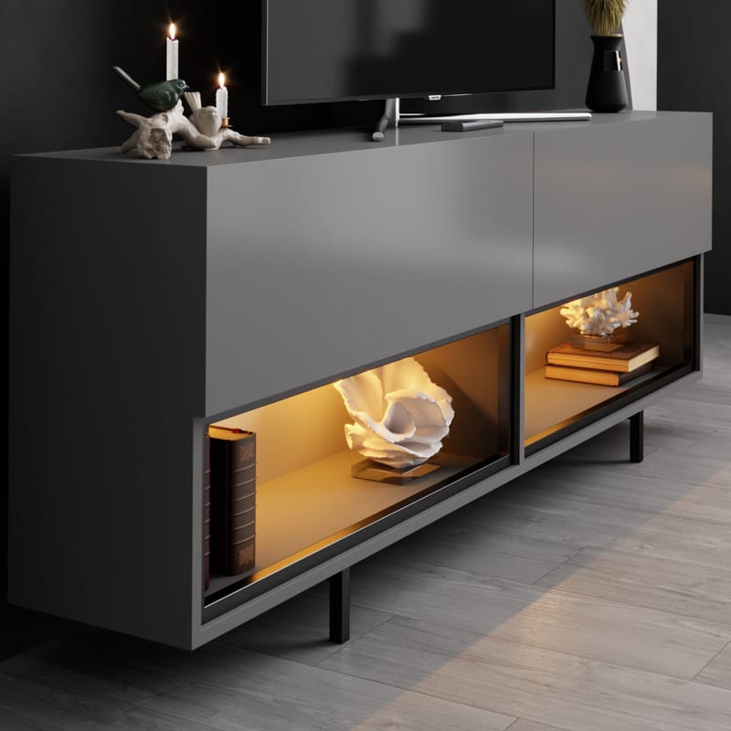 Cielieucel TV-taso 180 cm - Antrasiitti - Huonekalut - TV- & Mediakalusteet - Mediajalusta & seinäteline