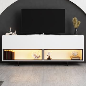 Cielieucel tv-taso 180 cm säilytystilalla maalattua puuta - Valkoinen - Huonekalut - TV- & Mediakalusteet - Tv taso & Mediataso