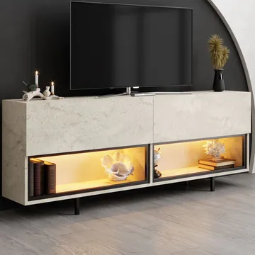 Cielieucel TV-taso 180 cm - travertiini - Huonekalut - TV- & Mediakalusteet - Tv taso & Mediataso