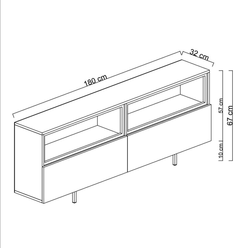 Cielieucel TV-taso 180 cm - travertiini - Huonekalut - TV- & Mediakalusteet - Mediajalusta & seinäteline