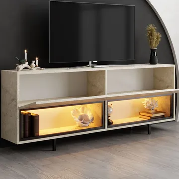 Cielieucel TV-taso 180 cm - travertiini - Huonekalut - TV- & Mediakalusteet - Tv taso & Mediataso