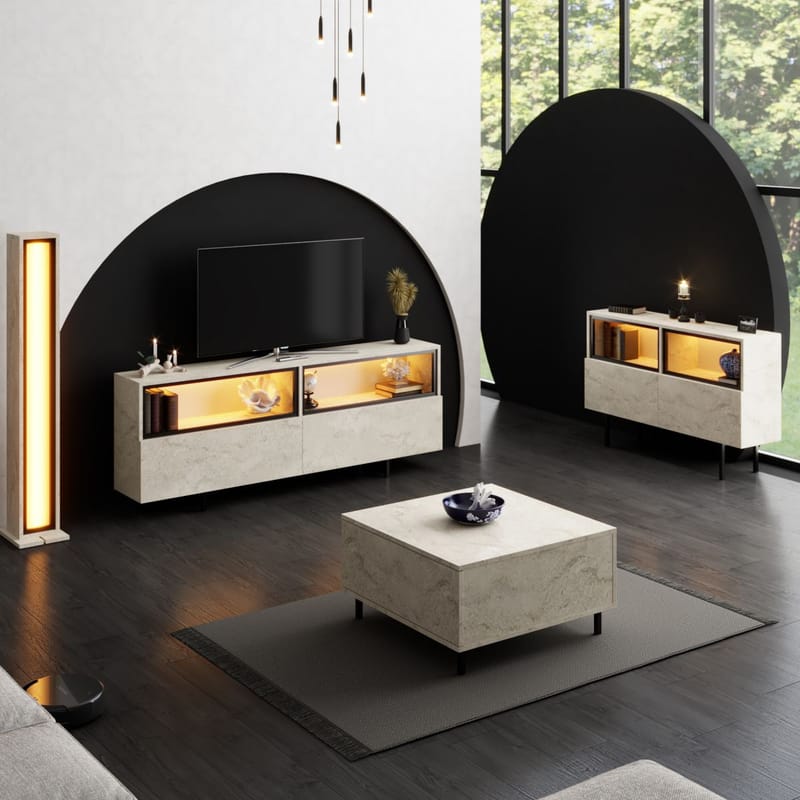 Cielieucel TV-taso 180 cm - travertiini - Huonekalut - TV- & Mediakalusteet - Mediajalusta & seinäteline