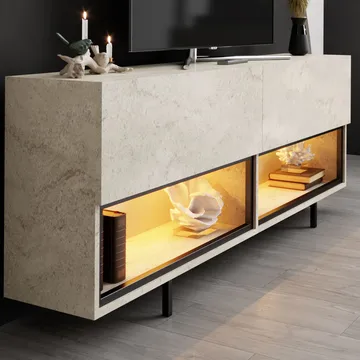 Cielieucel TV-taso 180 cm - travertiini - Huonekalut - TV- & Mediakalusteet - Tv taso & Mediataso