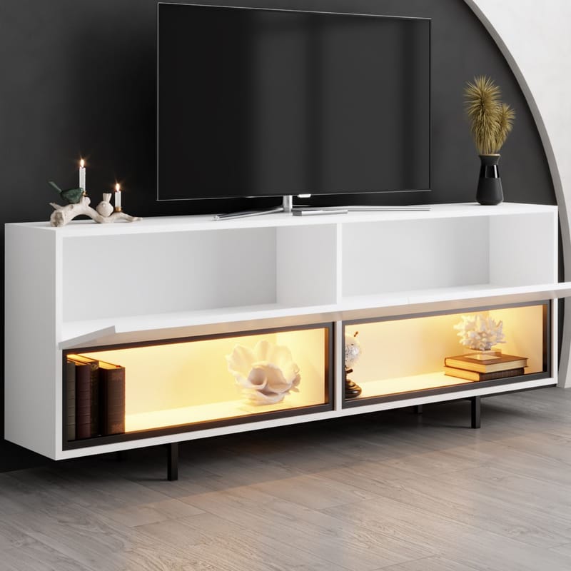 Cielieucel TV-taso 180 cm - Valkoinen - Huonekalut - TV- & Mediakalusteet - Mediajalusta & seinäteline