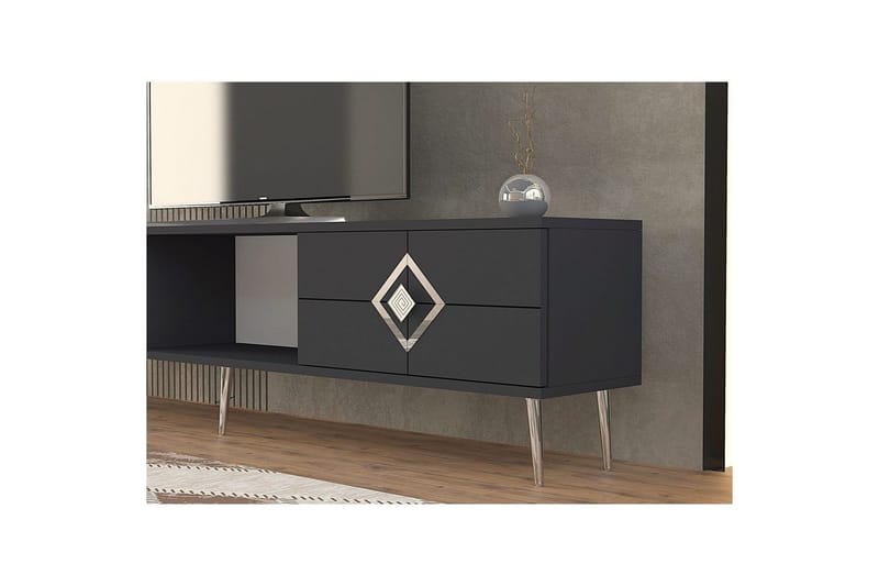 Cleryn TV-taso 150 cm - Antrasiitti/Hopea - Huonekalut - TV- & Mediakalusteet - Tv taso & Mediataso
