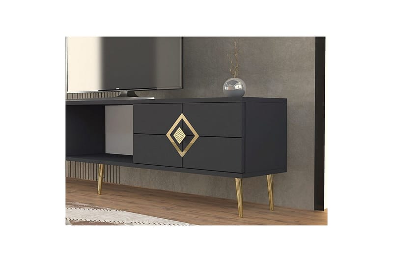 Cleryn TV-taso 150 cm - Antrasiitti/Keltainend - Huonekalut - TV- & Mediakalusteet - Tv taso & Mediataso