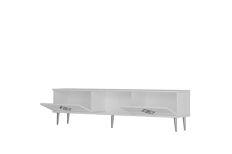 Cleryn TV-taso 150 cm - Valkoinen/Hopea - Huonekalut - TV- & Mediakalusteet - Tv taso & Mediataso