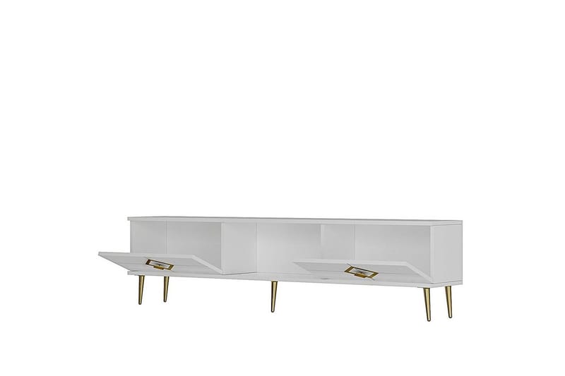Cleryn TV-taso 150 cm - Valkoinen/Keltainend - Huonekalut - TV- & Mediakalusteet - Tv taso & Mediataso