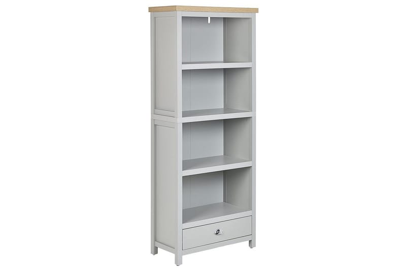 Clio kirjahylly 4 hyllyllä 72 cm maalattua puuta, Vaaleanharmaa