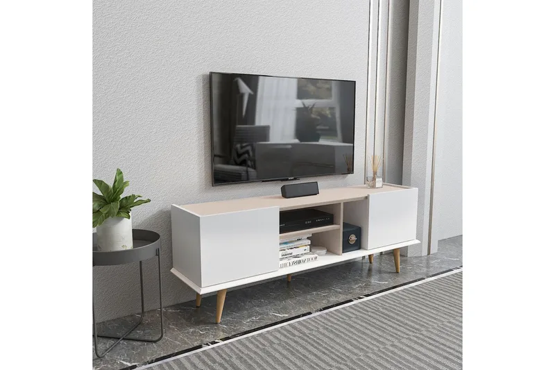 Corvo TV-taso 154,4 cm - Valkoinen/Beige - Huonekalut - TV- & Mediakalusteet - Tv taso & Mediataso