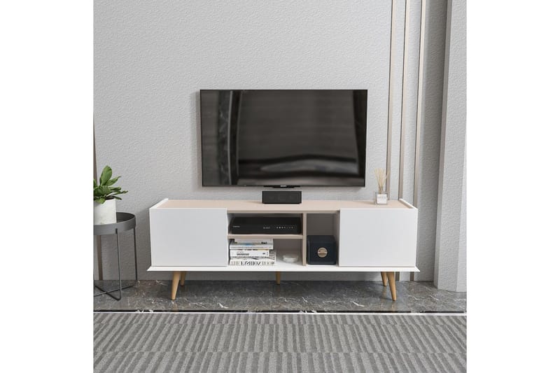 Corvo TV-taso 154,4 cm - Valkoinen/Beige - Huonekalut - TV- & Mediakalusteet - Tv taso & Mediataso