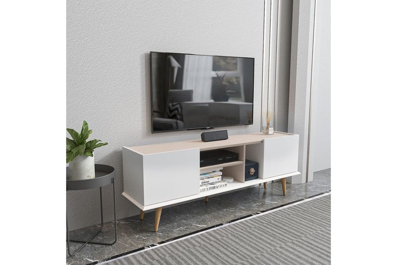 Corvo TV-taso 154,4 cm - Valkoinen/Beige - Huonekalut - TV- & Mediakalusteet - Tv taso & Mediataso