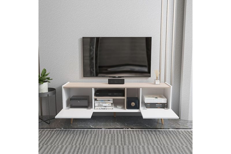 Corvo TV-taso 154,4 cm - Valkoinen/Beige - Huonekalut - TV- & Mediakalusteet - Tv taso & Mediataso