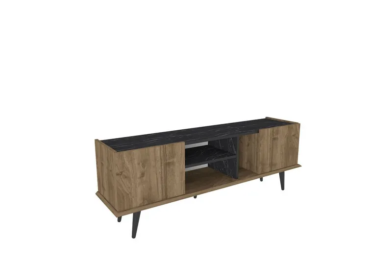 Corvo TV-taso 154,4 cm - Pähkinä/Musta - Huonekalut - TV- & Mediakalusteet - Tv taso & Mediataso