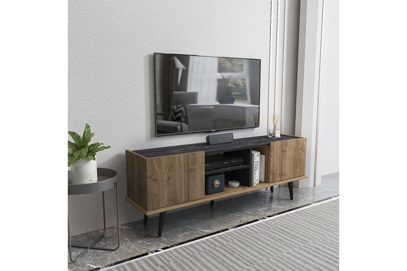 Corvo TV-taso 154,4 cm - Pähkinä/Musta - Huonekalut - TV- & Mediakalusteet - Tv taso & Mediataso