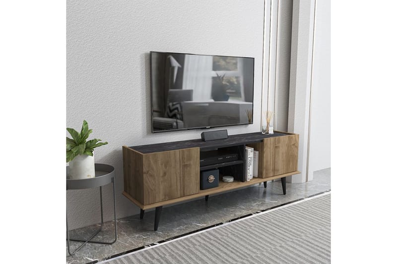 Corvo TV-taso 154,4 cm - Pähkinä/Musta - Huonekalut - TV- & Mediakalusteet - Tv taso & Mediataso