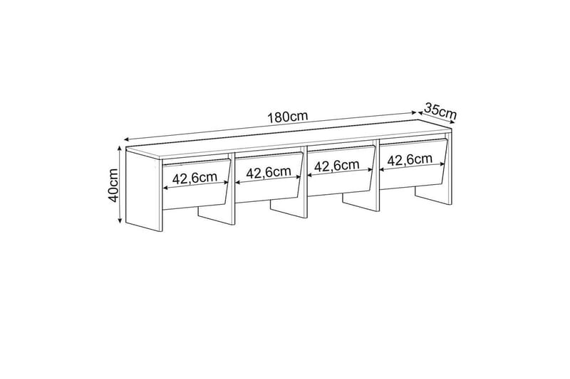 Crala TV-taso 180 cm - Travertiini - Huonekalut - TV- & Mediakalusteet - Tv taso & Mediataso