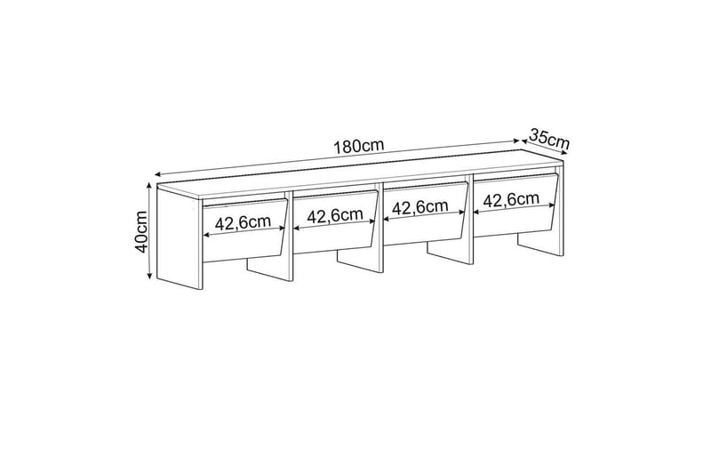 Crala TV-taso 180 cm - Travertiini - Huonekalut - TV- & Mediakalusteet - Tv taso & Mediataso