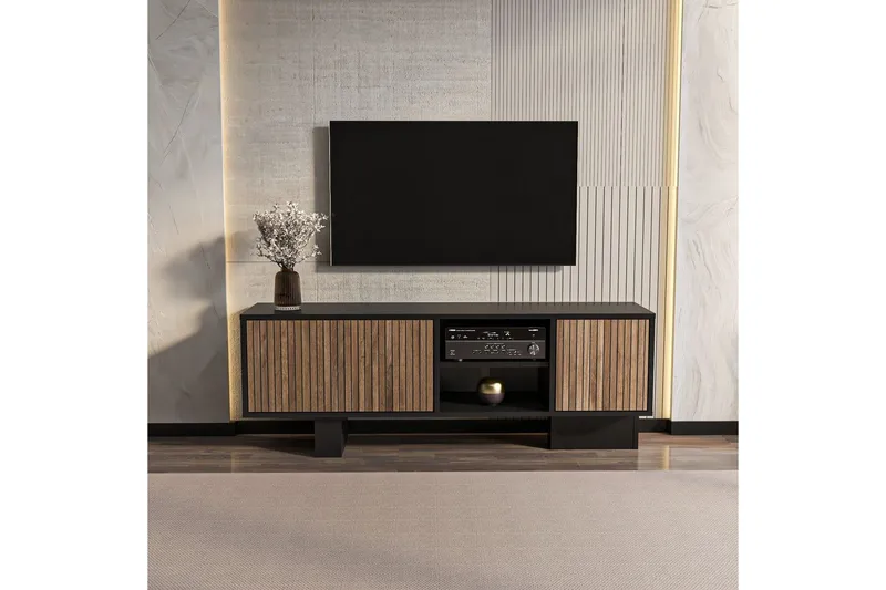 Dargaville TV-taso 150 cm - Musta/Ruskea - Huonekalut - TV- & Mediakalusteet - Tv taso & Mediataso