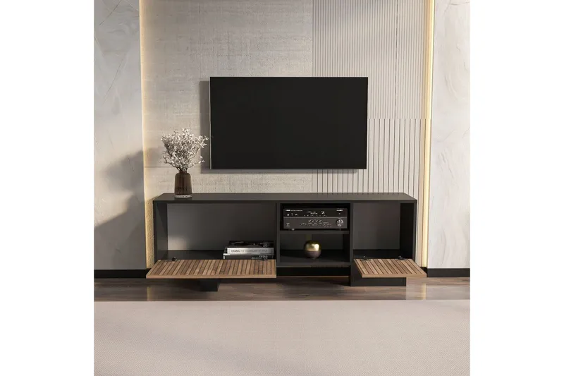 Dargaville TV-taso 150 cm - Musta/Ruskea - Huonekalut - TV- & Mediakalusteet - Tv taso & Mediataso