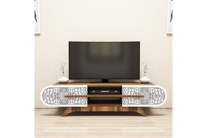 Defneia TV-taso 145 cm - Valkoinen/Luonnollinen - Huonekalut - TV- & Mediakalusteet - Tv taso & Mediataso