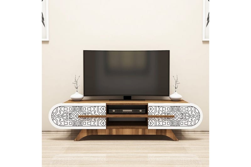 Defneia TV-taso 145 cm - Valkoinen/Luonnollinen - Huonekalut - TV- & Mediakalusteet - Tv taso & Mediataso