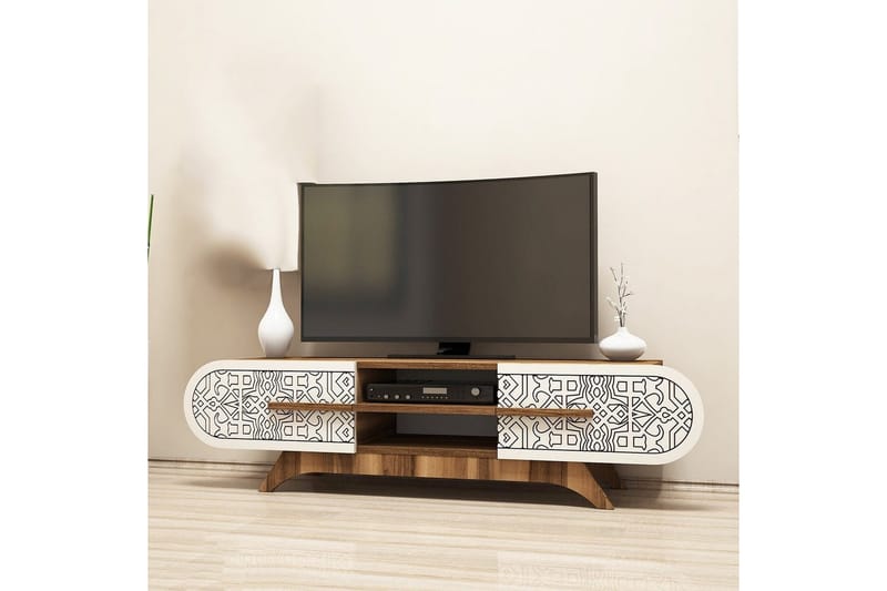 Defneia TV-taso 145 cm - Pähkinä/Kerma - Huonekalut - TV- & Mediakalusteet - Tv taso & Mediataso