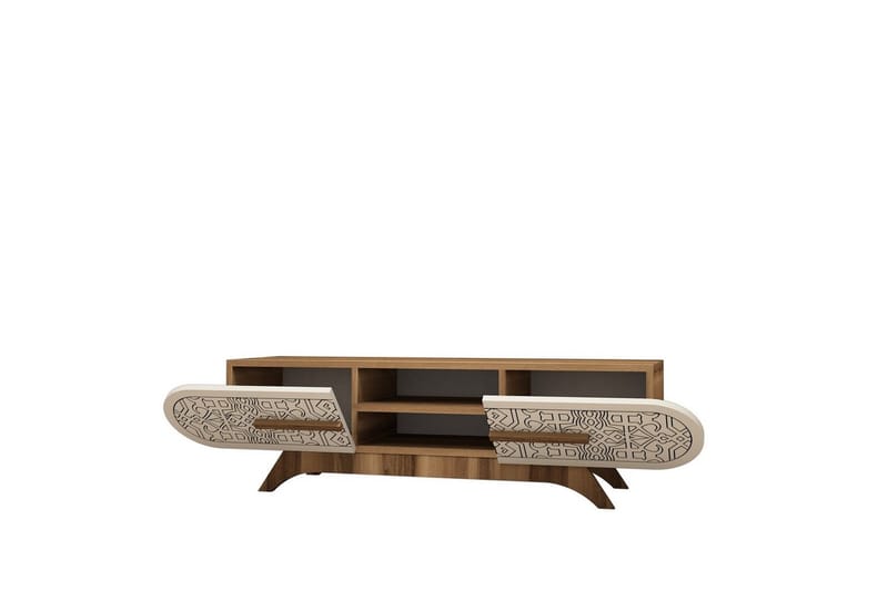 Defneia TV-taso 145 cm - Pähkinä/Kerma - Huonekalut - TV- & Mediakalusteet - Tv taso & Mediataso