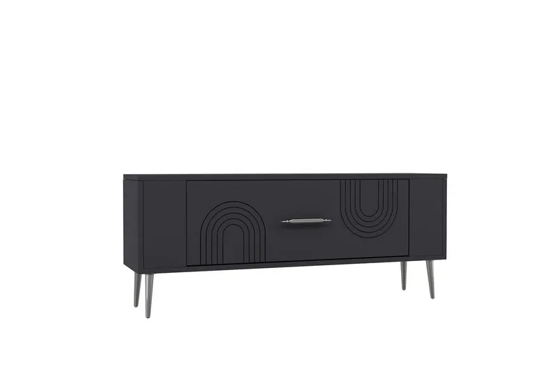 Deyric TV-taso 120 cm - Antrasiitti/Hopea - Huonekalut - TV- & Mediakalusteet - Tv taso & Mediataso