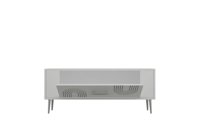 Deyric TV-taso 120 cm - Valkoinen/Hopea - Huonekalut - TV- & Mediakalusteet - Tv taso & Mediataso