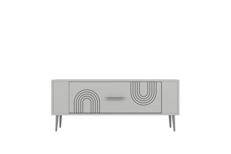 Deyric TV-taso 120 cm - Valkoinen/Hopea - Huonekalut - TV- & Mediakalusteet - Tv taso & Mediataso