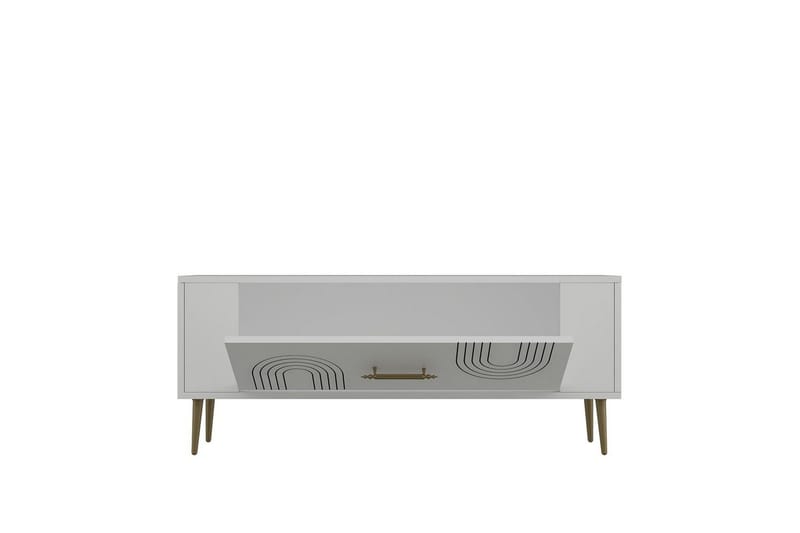 Deyric TV-taso 120 cm - Valkoinen/Keltainend - Huonekalut - TV- & Mediakalusteet - Tv taso & Mediataso